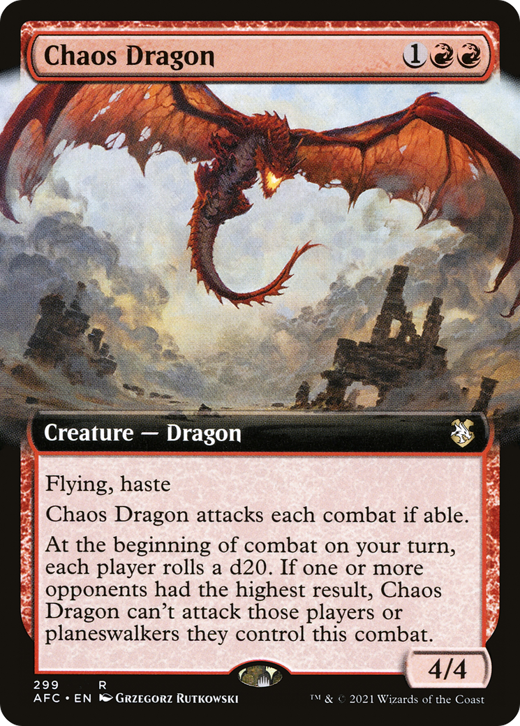 Chaos Dragon (AFC-299) - Forgotten Realms Commander: (Extended Art) - Premium MTG Single from Wizards of the Coast - Just $1.48! Shop now at Game Crave Tournament Store