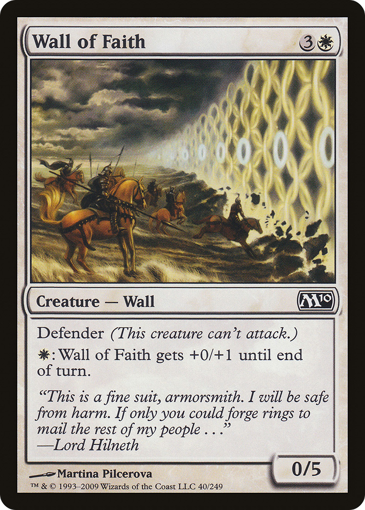Wall of Faith (M10-040) - Magic 2010 Foil - Premium MTG Single from Wizards of the Coast - Just $0.39! Shop now at Game Crave Tournament Store