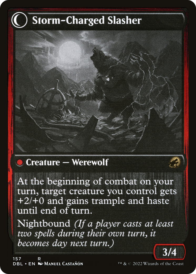 Reckless Stormseeker // Storm-Charged Slasher (DBL-157) - Innistrad: Double Feature: (Double Faced Transform) Foil - Premium MTG Single from Wizards of the Coast - Just $1.61! Shop now at Game Crave Tournament Store