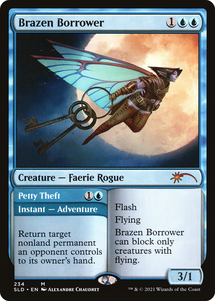 Brazen Borrower // Petty Theft (SLD-234) - Secret Lair Drop Foil - Premium MTG Single from Wizards of the Coast - Just $3.25! Shop now at Game Crave Tournament Store