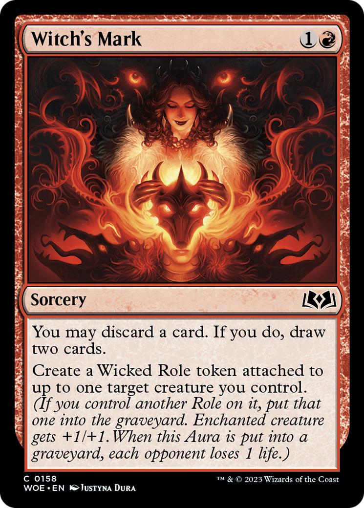 Witch's Mark (WOE-158) - Wilds of Eldraine Foil - Premium MTG Single from Wizards of the Coast - Just $0.08! Shop now at Game Crave Tournament Store
