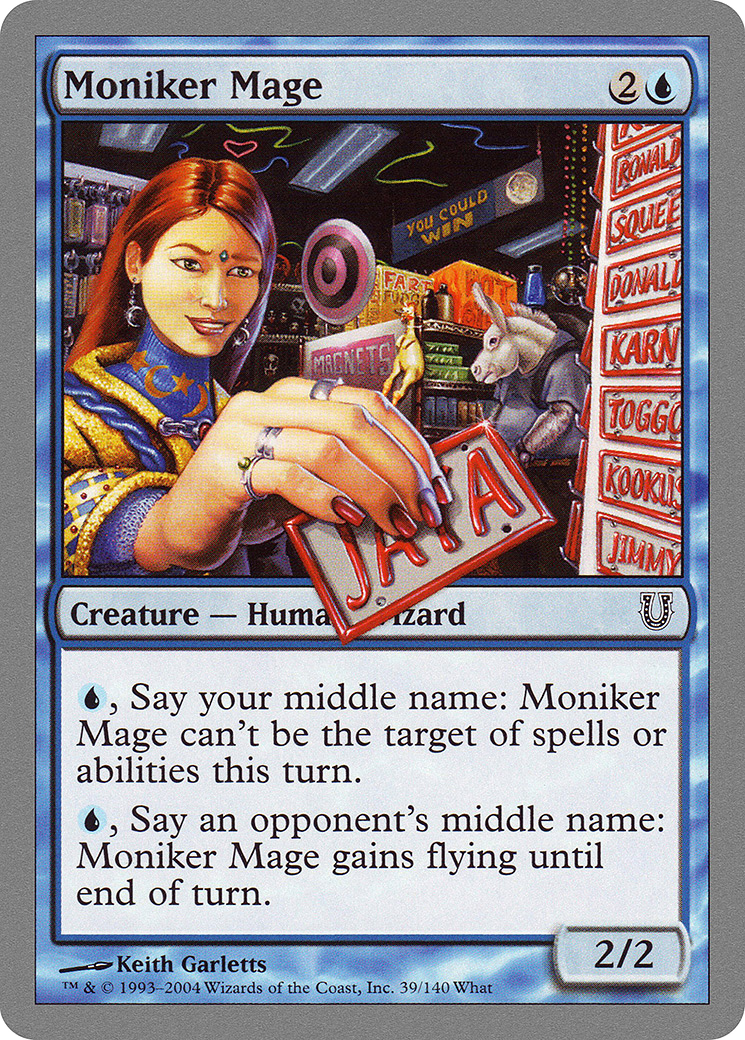 Moniker Mage (UNH-039) - Unhinged Foil - Premium MTG Single from Wizards of the Coast - Just $0.70! Shop now at Game Crave Tournament Store