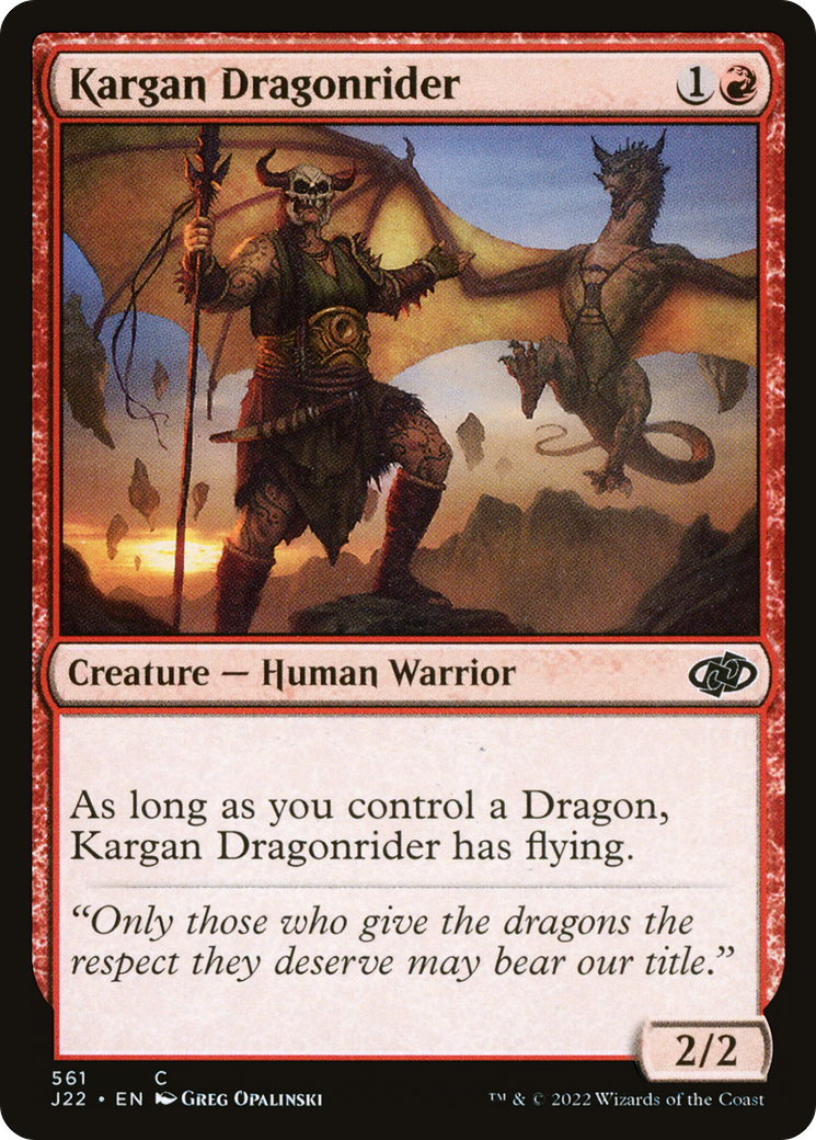 Kargan Dragonrider (J22-561) - Jumpstart 2022 - Premium MTG Single from Wizards of the Coast - Just $0.08! Shop now at Game Crave Tournament Store