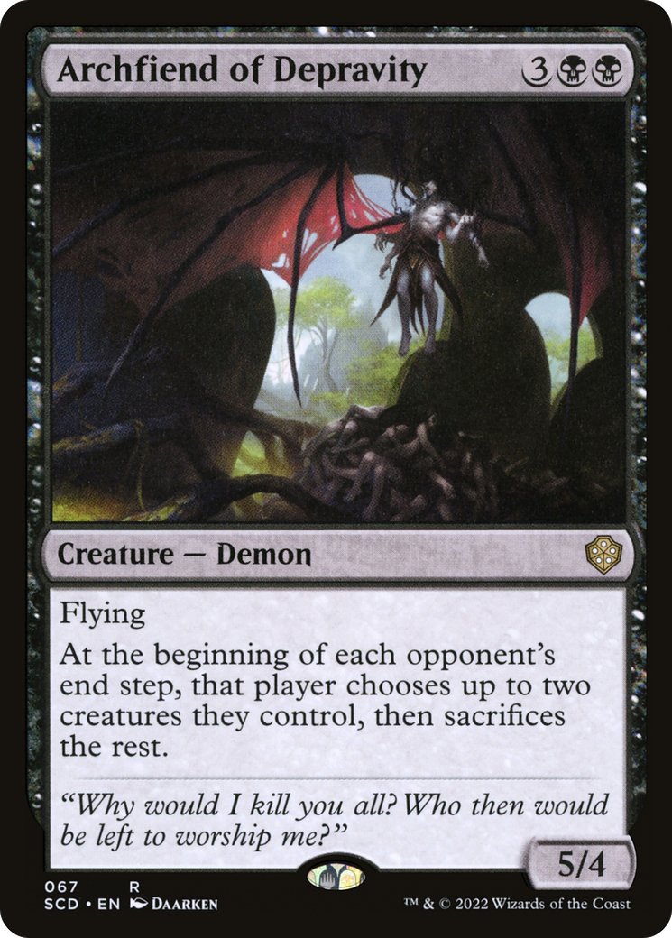 Archfiend of Depravity (SCD-067) - Starter Commander Decks - Premium MTG Single from Wizards of the Coast - Just $2.46! Shop now at Game Crave Tournament Store