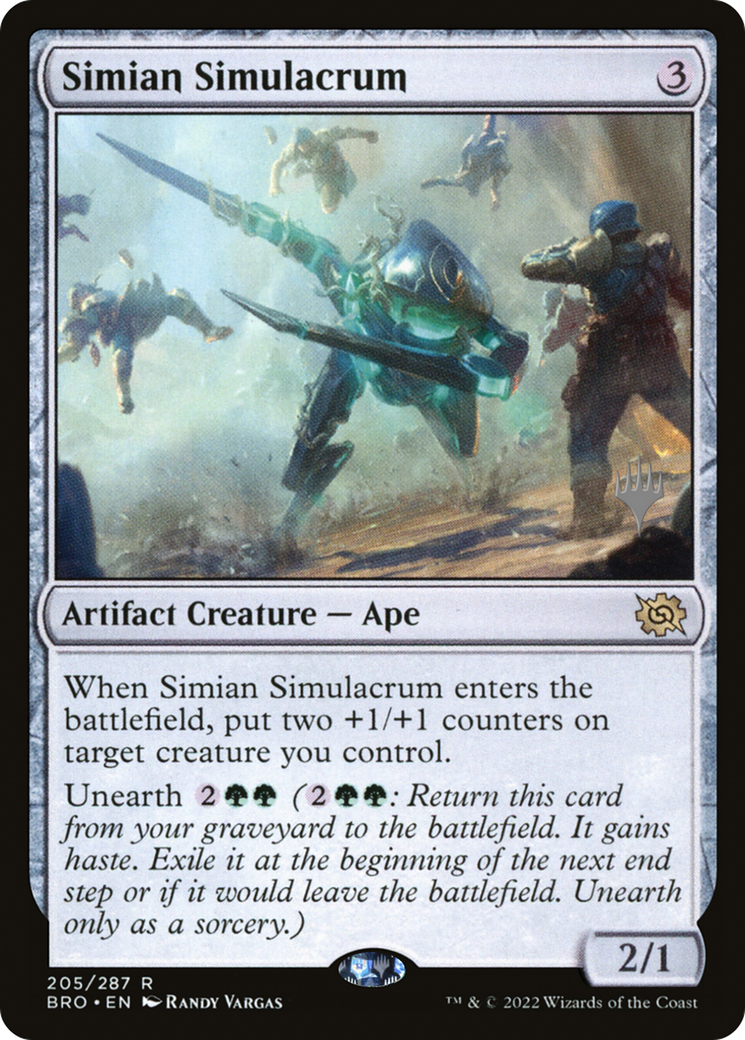 Simian Simulacrum (PBRO-205P) - The Brothers' War Promos Foil - Premium MTG Single from Wizards of the Coast - Just $0.25! Shop now at Game Crave Tournament Store