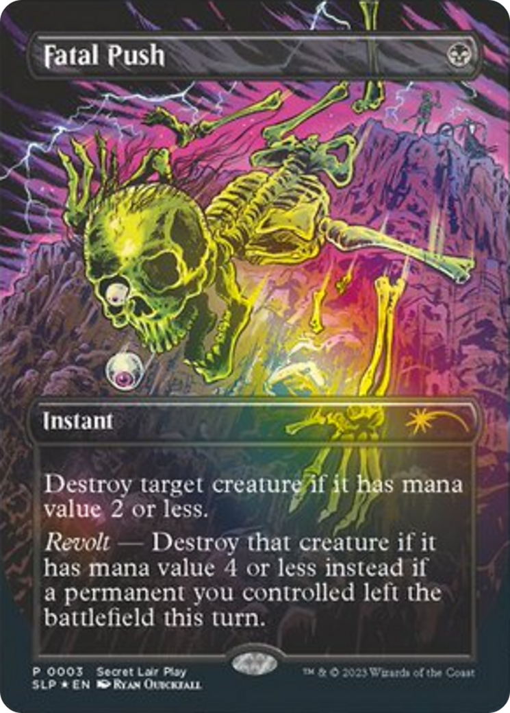 Fatal Push (SLP-003) - Secret Lair Showdown (Borderless) Foil - Premium MTG Single from Wizards of the Coast - Just $35.60! Shop now at Game Crave Tournament Store