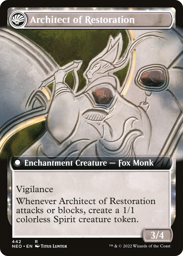 The Restoration of Eiganjo // Architect of Restoration (NEO-442) - Kamigawa: Neon Dynasty: (Extended Art, fandfc) - Premium MTG Single from Wizards of the Coast - Just $0.13! Shop now at Game Crave Tournament Store
