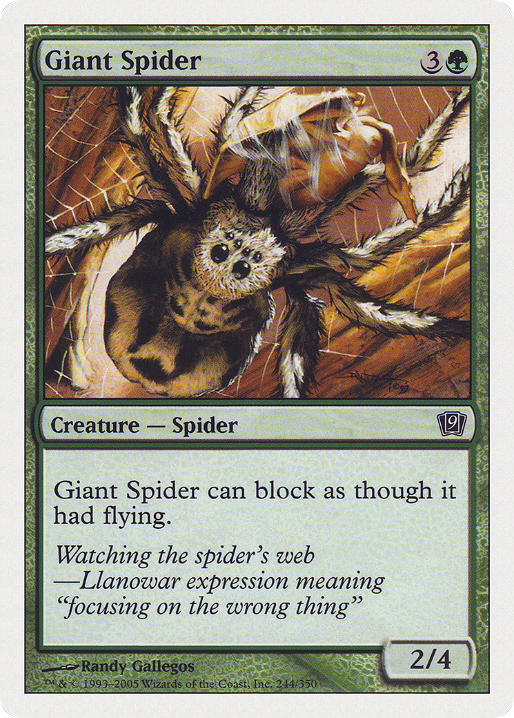 Giant Spider (9ED-244) - Ninth Edition - Premium MTG Single from Wizards of the Coast - Just $0.25! Shop now at Game Crave Tournament Store