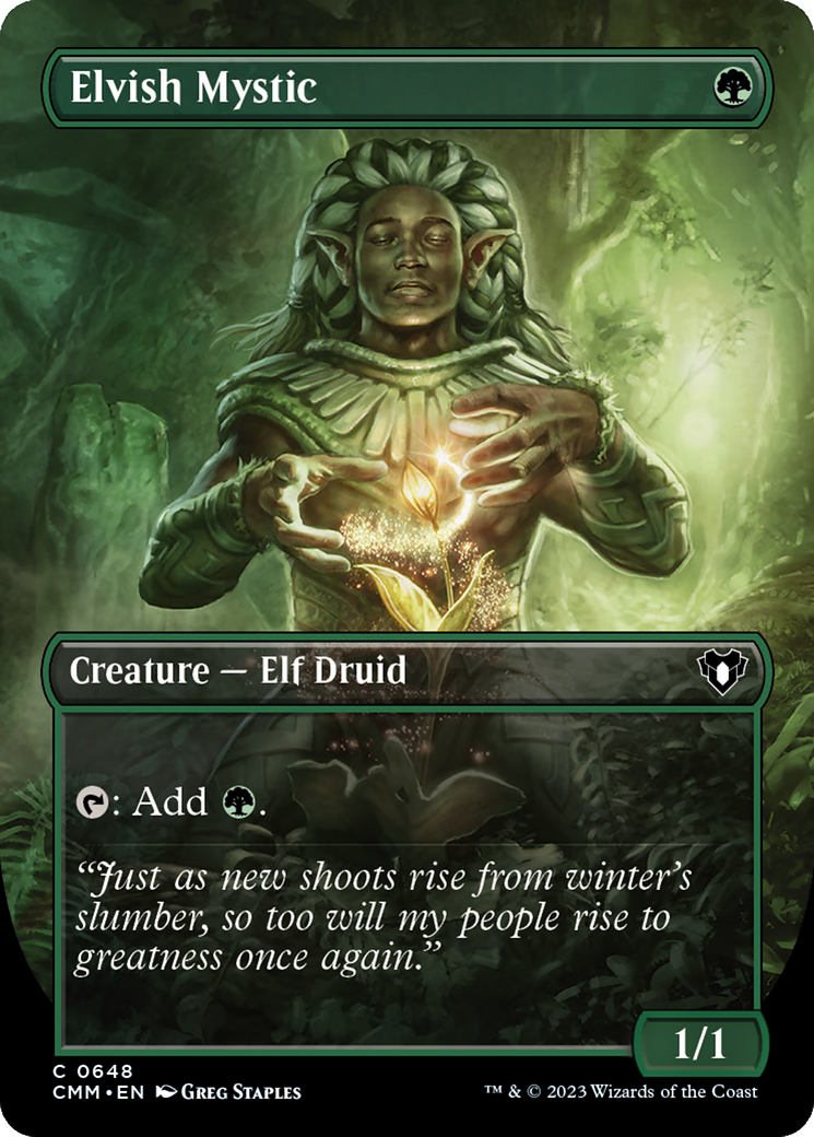Elvish Mystic (CMM-648) - Commander Masters (Borderless) Foil - Premium MTG Single from Wizards of the Coast - Just $0.29! Shop now at Game Crave Tournament Store