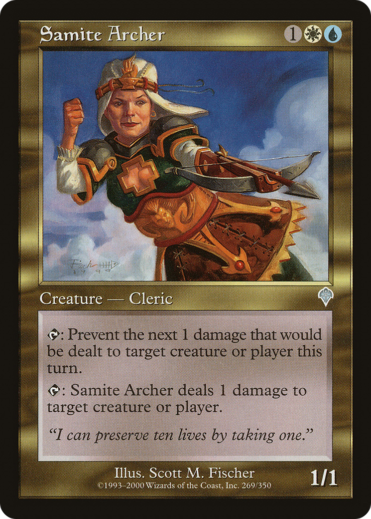 Samite Archer (INV-269) - Invasion - Premium MTG Single from Wizards of the Coast - Just $0.08! Shop now at Game Crave Tournament Store