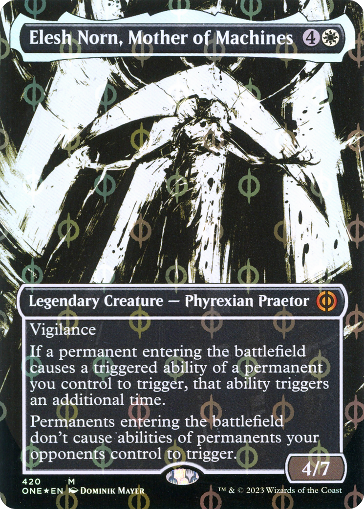 Elesh Norn, Mother of Machines (ONE-420) - Phyrexia: All Will Be One: (Showcase) (Borderless) Foil - Premium MTG Single from Wizards of the Coast - Just $10.14! Shop now at Game Crave Tournament Store