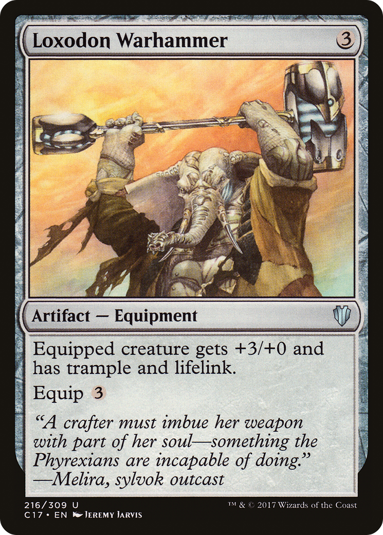 Loxodon Warhammer (C17-216) - Commander 2017 - Premium MTG Single from Wizards of the Coast - Just $0.17! Shop now at Game Crave Tournament Store