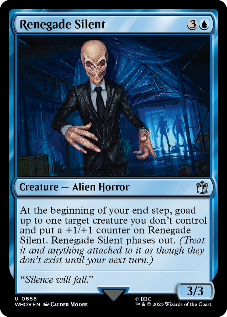 Renegade Silent (WHO-658) - Doctor Who Foil - Premium MTG Single from Wizards of the Coast - Just $5.44! Shop now at Game Crave Tournament Store