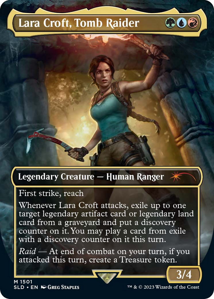 Lara Croft, Tomb Raider (SLD-1501) - Secret Lair Drop (Borderless) Foil - Premium MTG Single from Wizards of the Coast - Just $9.35! Shop now at Game Crave Tournament Store