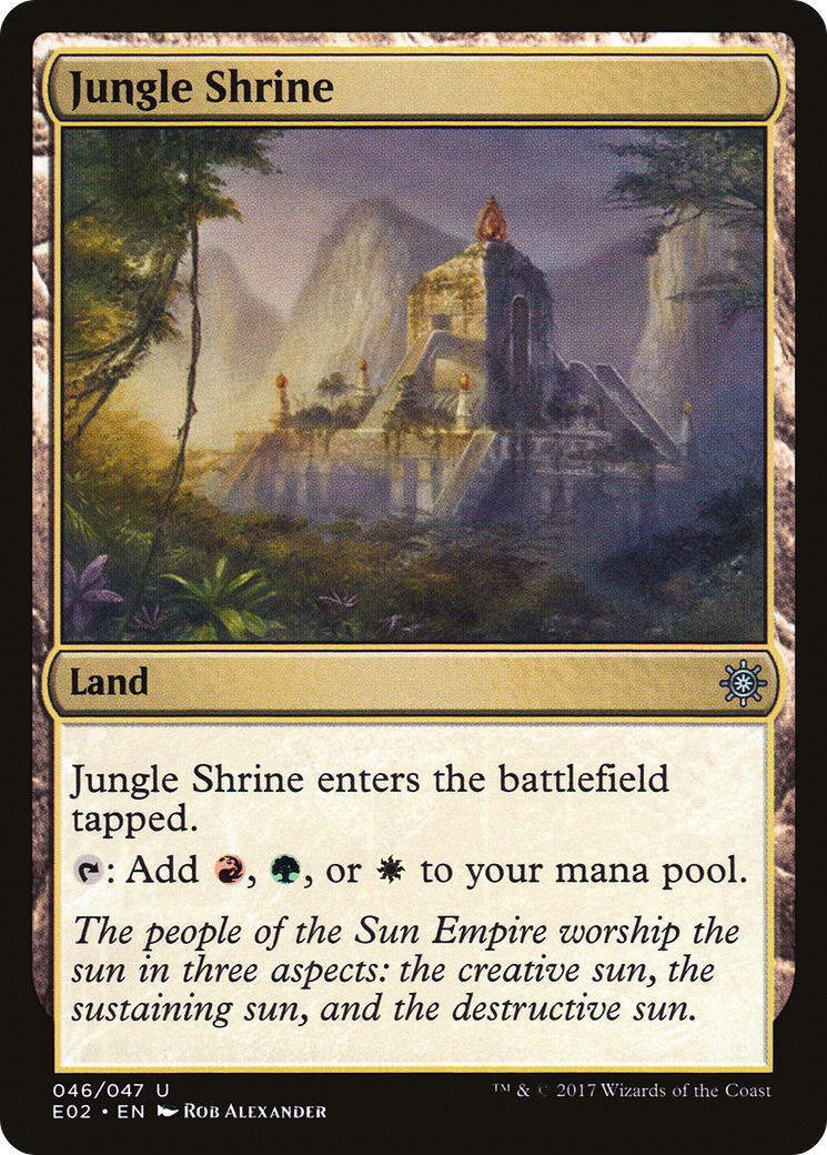 Jungle Shrine (E02-046) - Explorers of Ixalan - Premium MTG Single from Wizards of the Coast - Just $0.09! Shop now at Game Crave Tournament Store