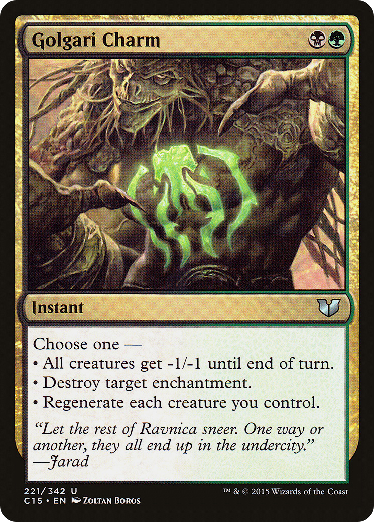 Golgari Charm (C15-221) - Commander 2015 - Premium MTG Single from Wizards of the Coast - Just $0.27! Shop now at Game Crave Tournament Store