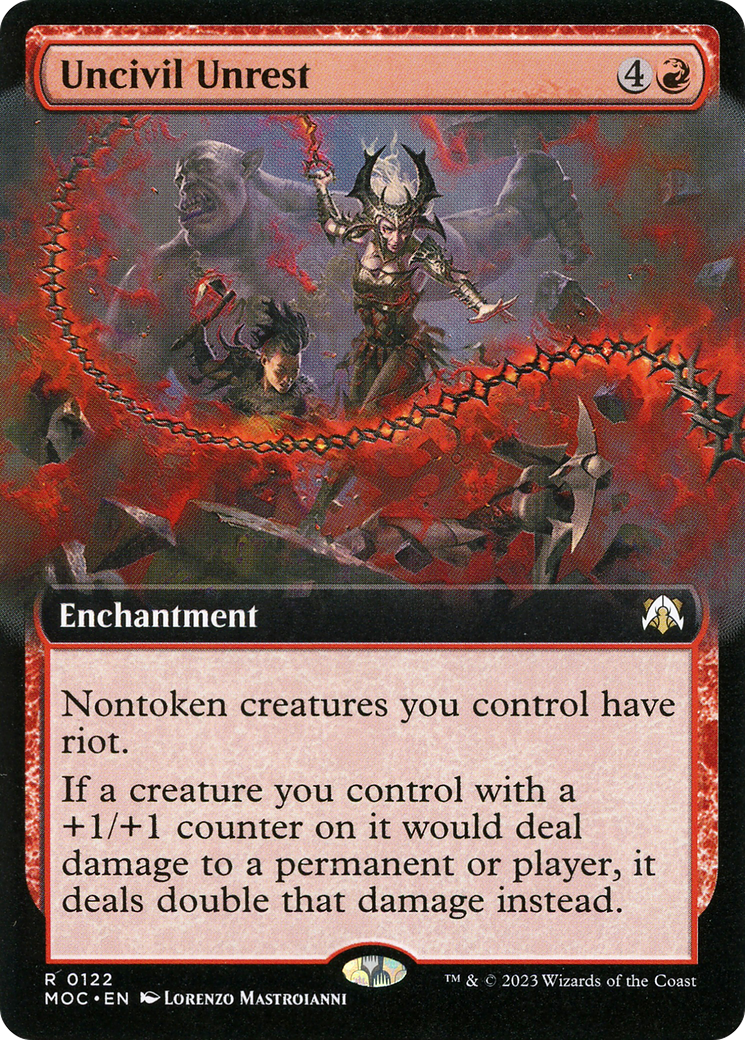 Uncivil Unrest (MOC-122) - March of the Machine Commander: (Extended Art) - Premium MTG Single from Wizards of the Coast - Just $3.09! Shop now at Game Crave Tournament Store