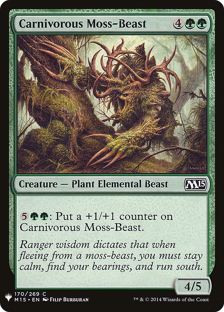Carnivorous Moss-Beast (MB1-1155) - Mystery Booster - Premium MTG Single from Wizards of the Coast - Just $0.08! Shop now at Game Crave Tournament Store