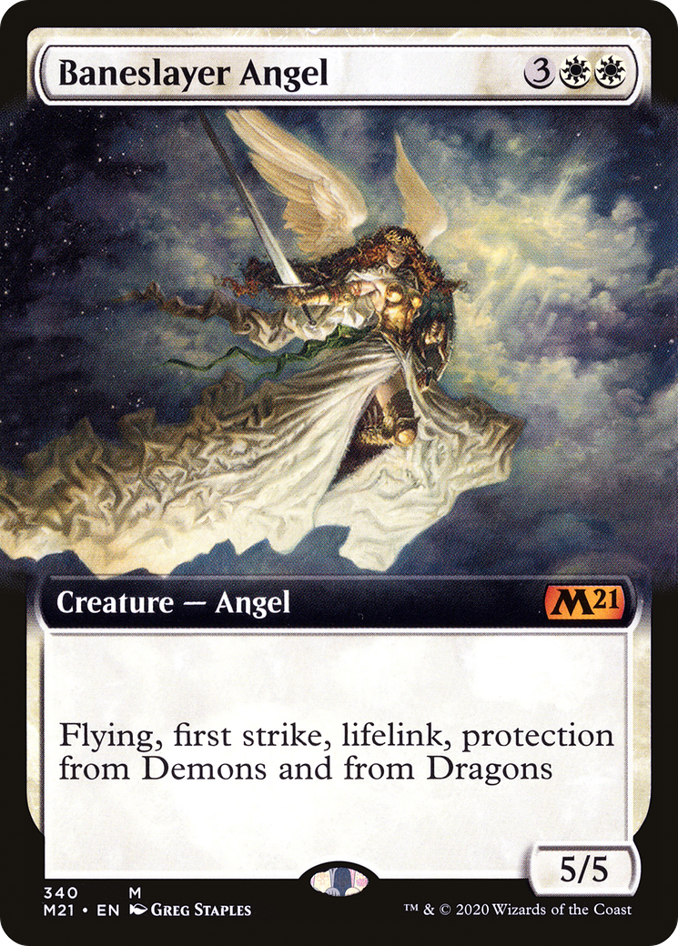 Baneslayer Angel (M21-340) - Core Set 2021: (Extended Art) Foil - Premium MTG Single from Wizards of the Coast - Just $15.10! Shop now at Game Crave Tournament Store