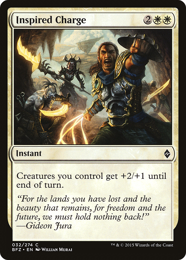 Inspired Charge (BFZ-032) - Battle for Zendikar Foil - Premium MTG Single from Wizards of the Coast - Just $0.08! Shop now at Game Crave Tournament Store