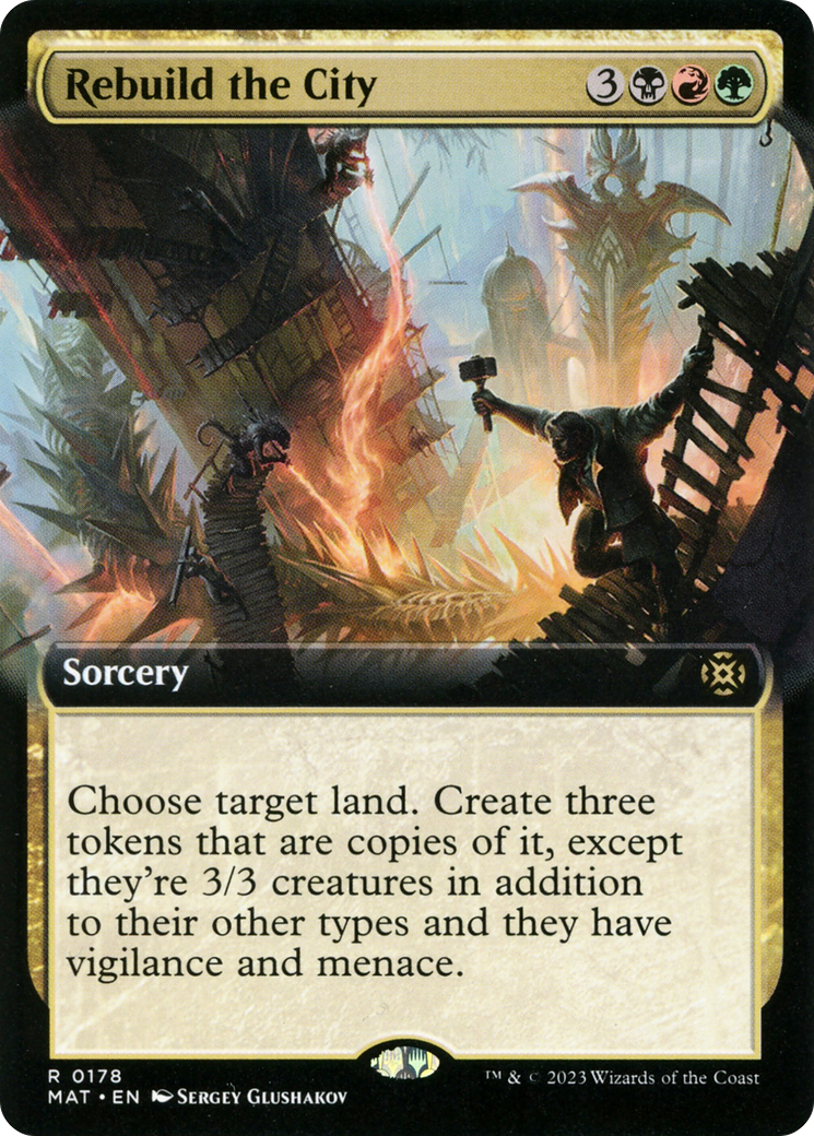 Rebuild the City (MAT-178) - March of the Machine: The Aftermath: (Extended Art) Foil - Premium MTG Single from Wizards of the Coast - Just $0.08! Shop now at Game Crave Tournament Store