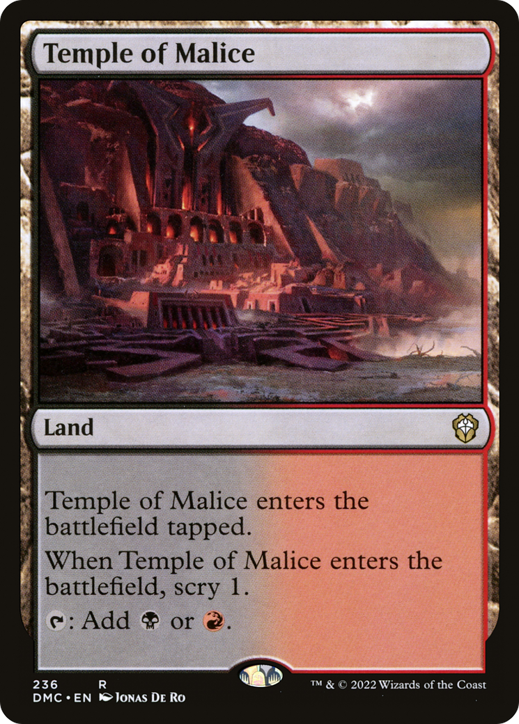 Temple of Malice (DMC-236) - Dominaria United Commander - Premium MTG Single from Wizards of the Coast - Just $0.25! Shop now at Game Crave Tournament Store