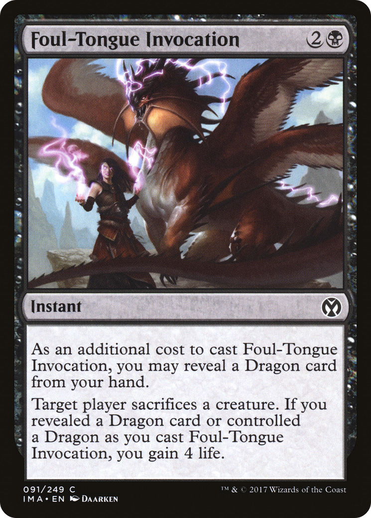 Foul-Tongue Invocation (IMA-091) - Iconic Masters - Premium MTG Single from Wizards of the Coast - Just $0.08! Shop now at Game Crave Tournament Store