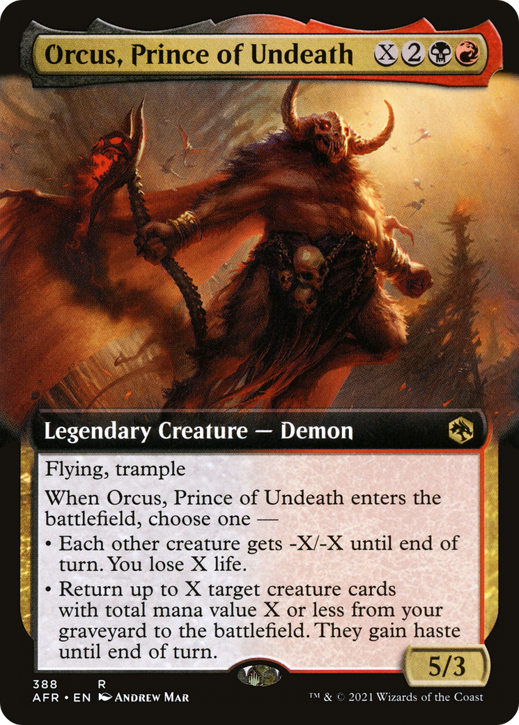Orcus, Prince of Undeath (AFR-388) - Adventures in the Forgotten Realms: (Extended Art) - Premium MTG Single from Wizards of the Coast - Just $0.10! Shop now at Game Crave Tournament Store
