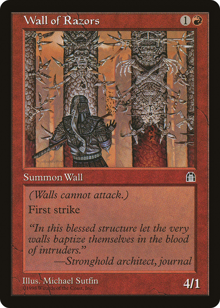 Wall of Razors (STH-100) - Stronghold - Premium MTG Single from Wizards of the Coast - Just $0.08! Shop now at Game Crave Tournament Store