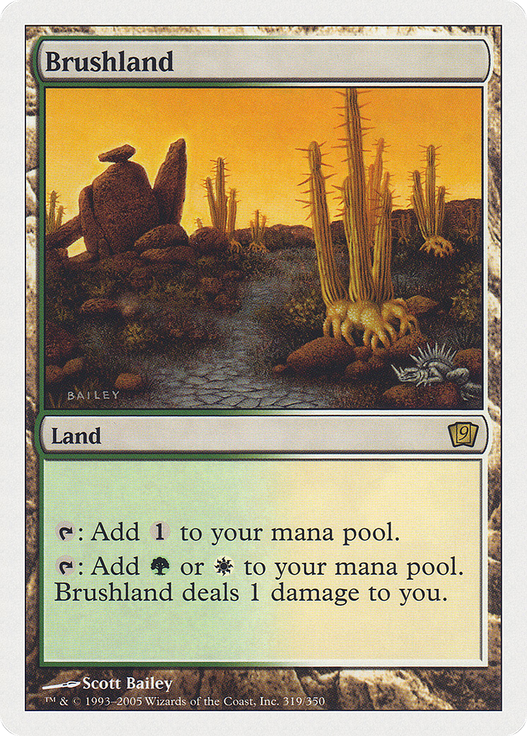 Brushland (9ED-319) - Ninth Edition - Premium MTG Single from Wizards of the Coast - Just $0.36! Shop now at Game Crave Tournament Store