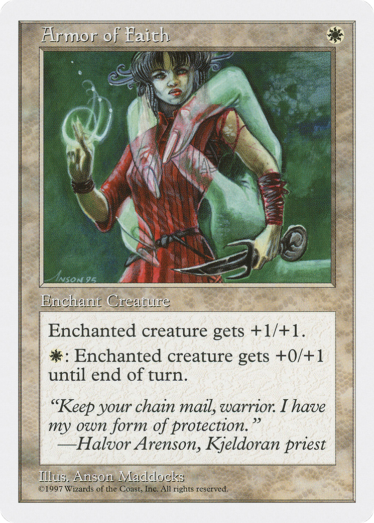 Armor of Faith (5ED-008) - Fifth Edition - Premium MTG Single from Wizards of the Coast - Just $0.08! Shop now at Game Crave Tournament Store