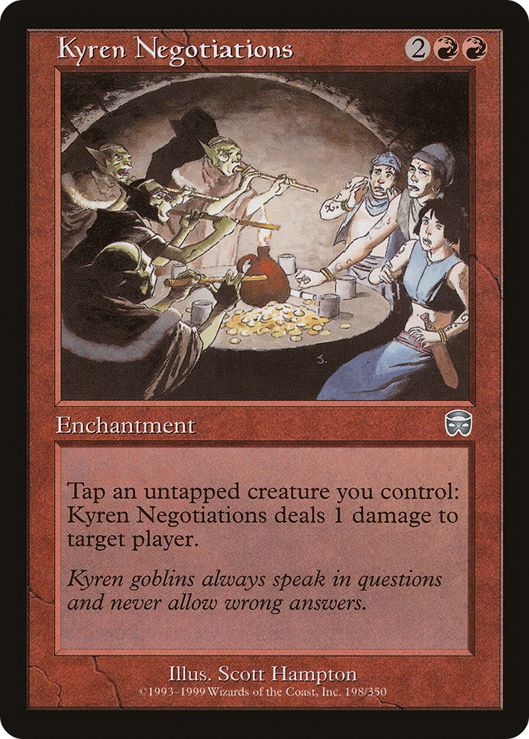 Kyren Negotiations (MMQ-198) - Mercadian Masques Foil - Premium MTG Single from Wizards of the Coast - Just $12.80! Shop now at Game Crave Tournament Store