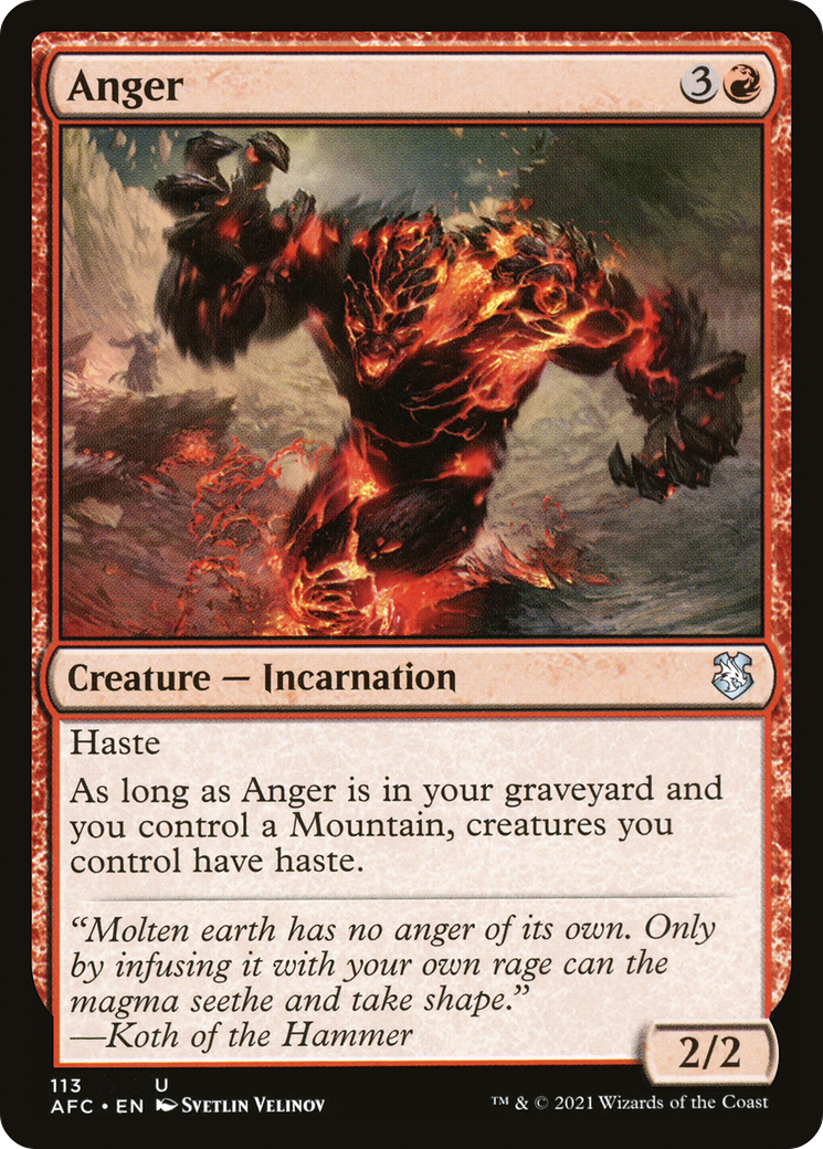 Anger (AFC-113) - Forgotten Realms Commander - Premium MTG Single from Wizards of the Coast - Just $1.36! Shop now at Game Crave Tournament Store