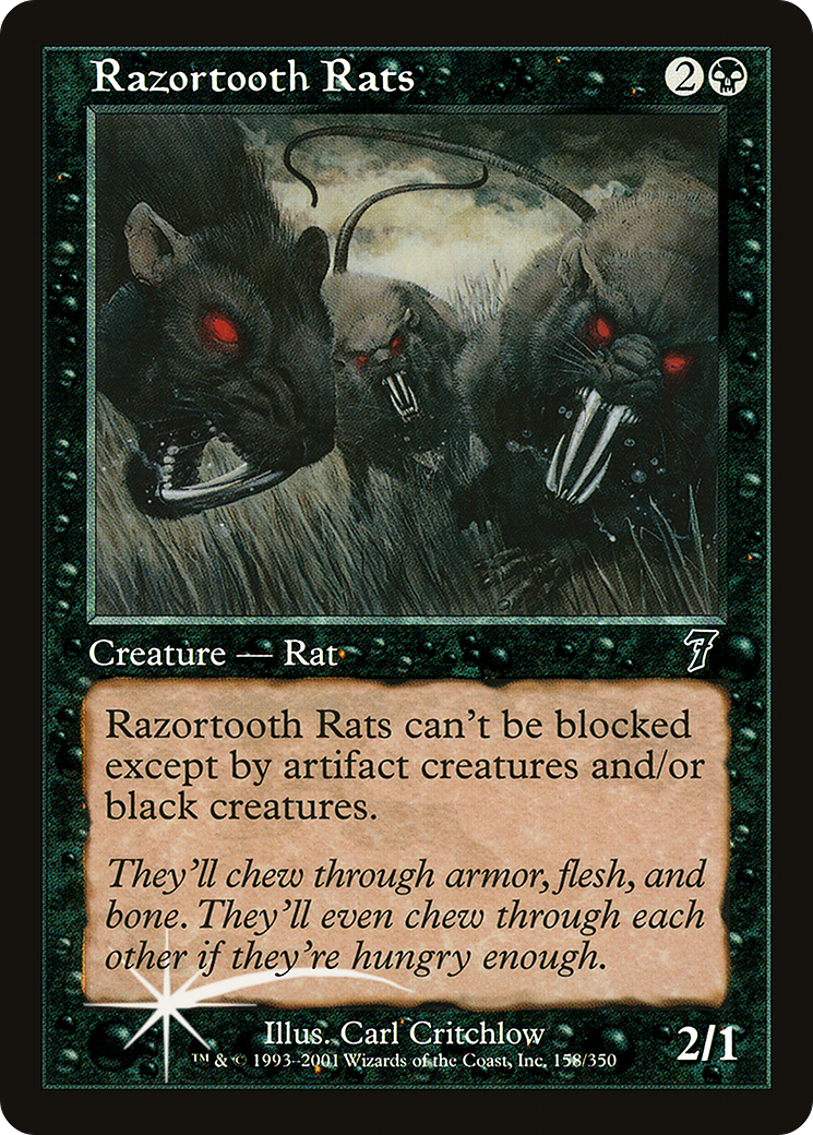 Razortooth Rats (7ED-158★) - Seventh Edition Foil - Premium MTG Single from Wizards of the Coast - Just $3.66! Shop now at Game Crave Tournament Store