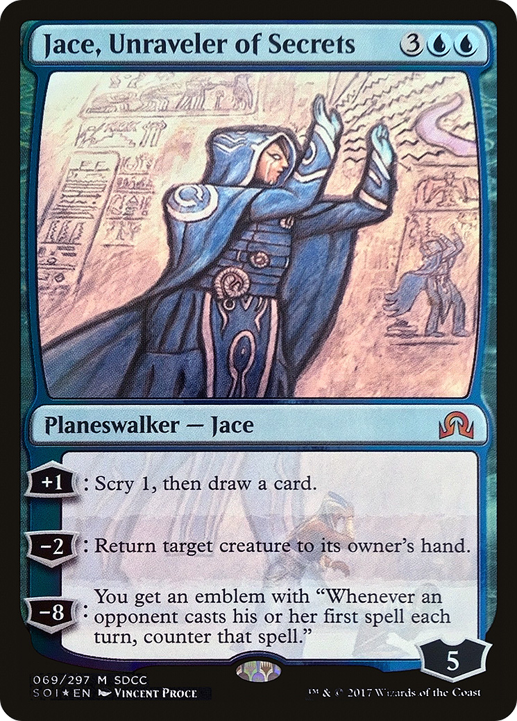 Jace, Unraveler of Secrets (PS17-069) - San Diego Comic-Con 2017 Foil - Premium MTG Single from Wizards of the Coast - Just $3.91! Shop now at Game Crave Tournament Store
