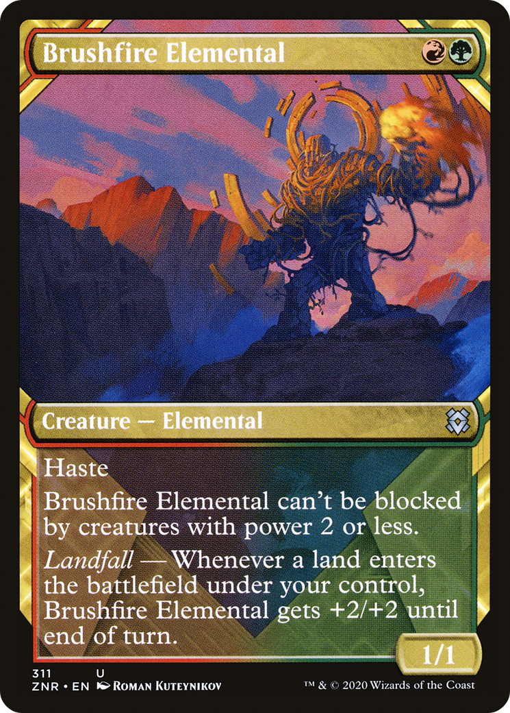 Brushfire Elemental (ZNR-311) - Zendikar Rising: (Showcase) Foil - Premium MTG Single from Wizards of the Coast - Just $0.08! Shop now at Game Crave Tournament Store
