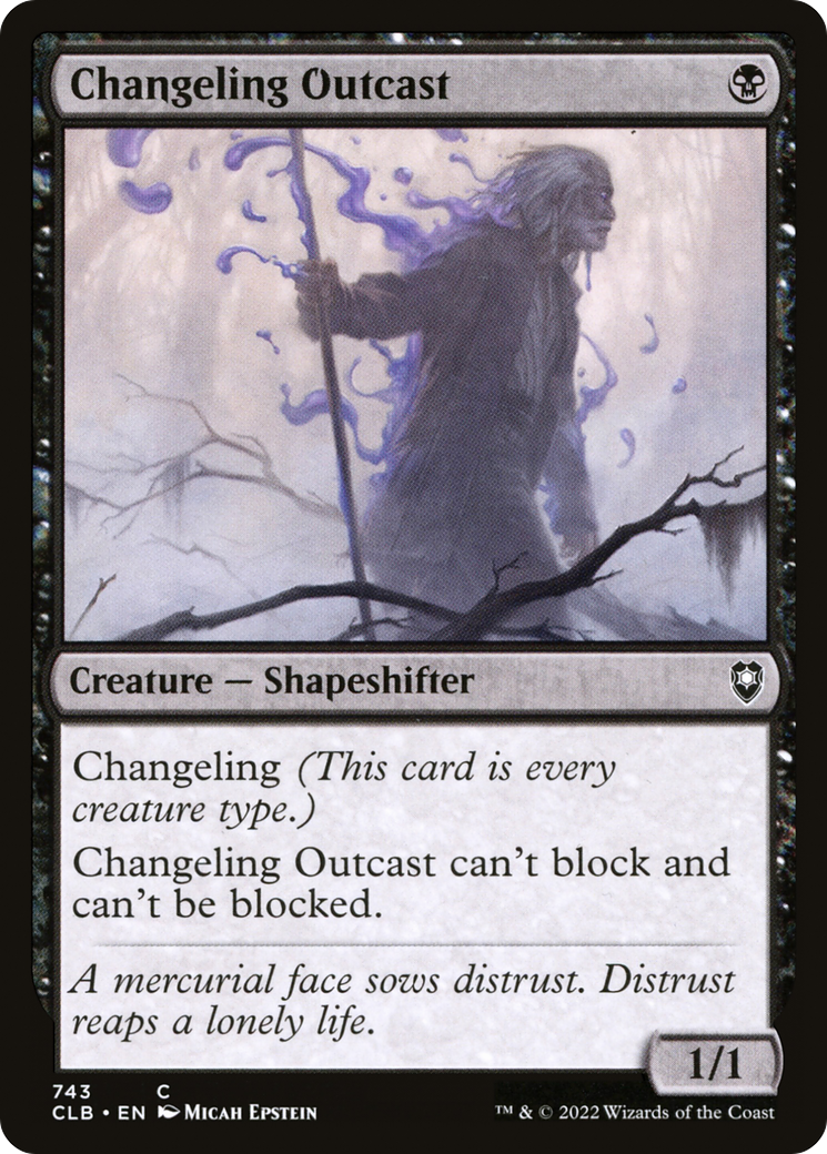 Changeling Outcast (CLB-743) - Commander Legends: Battle for Baldur's Gate - Premium MTG Single from Wizards of the Coast - Just $0.48! Shop now at Game Crave Tournament Store