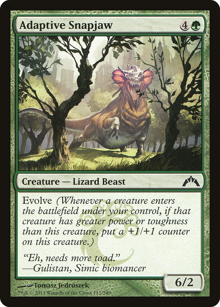 Adaptive Snapjaw (GTC-113) - Gatecrash Foil - Premium MTG Single from Wizards of the Coast - Just $0.08! Shop now at Game Crave Tournament Store