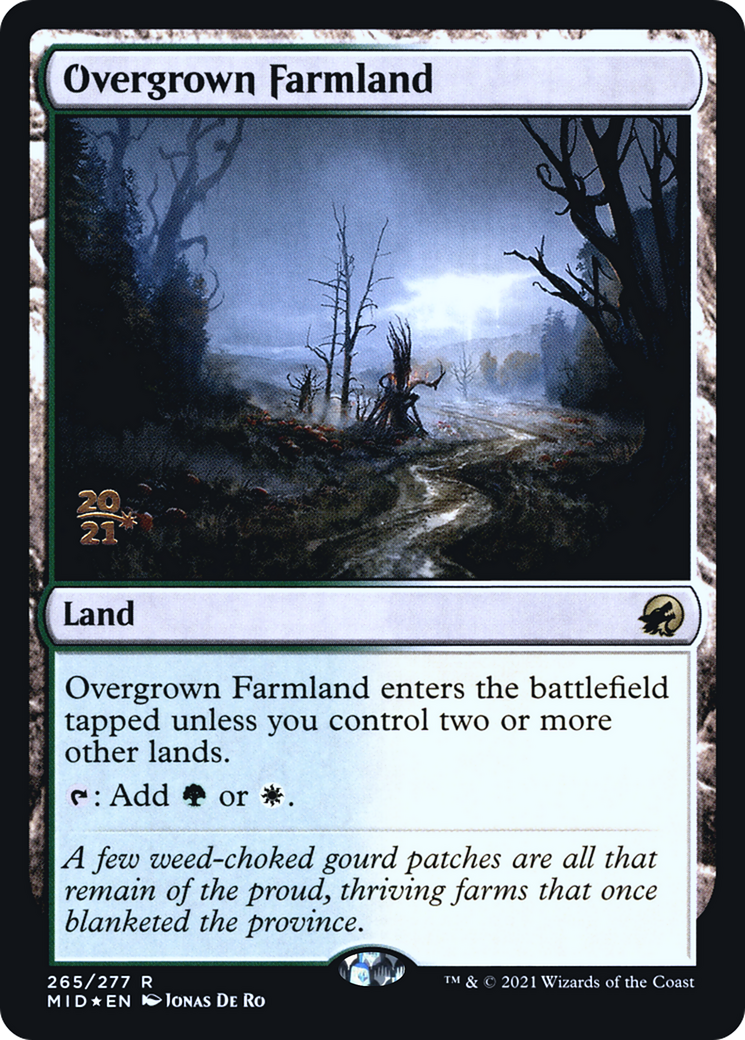 Overgrown Farmland (PMID-265S) - Innistrad: Midnight Hunt Promos Foil - Premium MTG Single from Wizards of the Coast - Just $1.09! Shop now at Game Crave Tournament Store