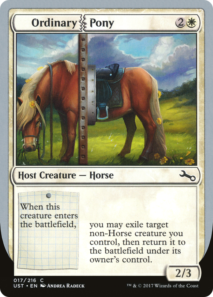 Ordinary Pony (UST-017) - Unstable - Premium MTG Single from Wizards of the Coast - Just $0.08! Shop now at Game Crave Tournament Store