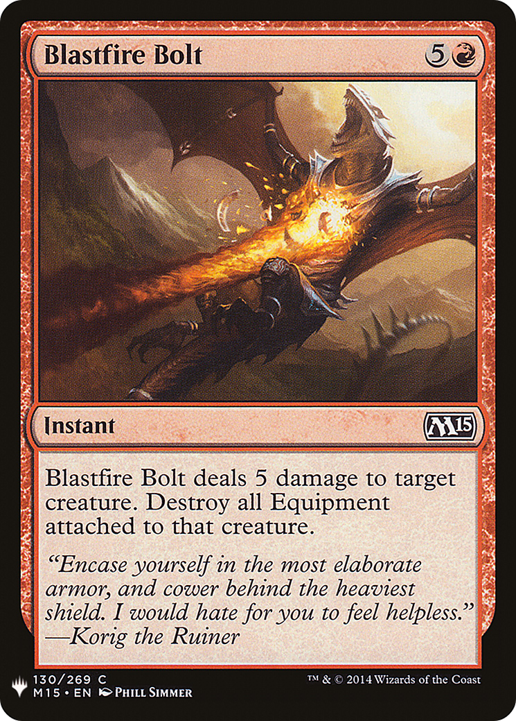 Blastfire Bolt (MB1-855) - Mystery Booster - Premium MTG Single from Wizards of the Coast - Just $0.25! Shop now at Game Crave Tournament Store