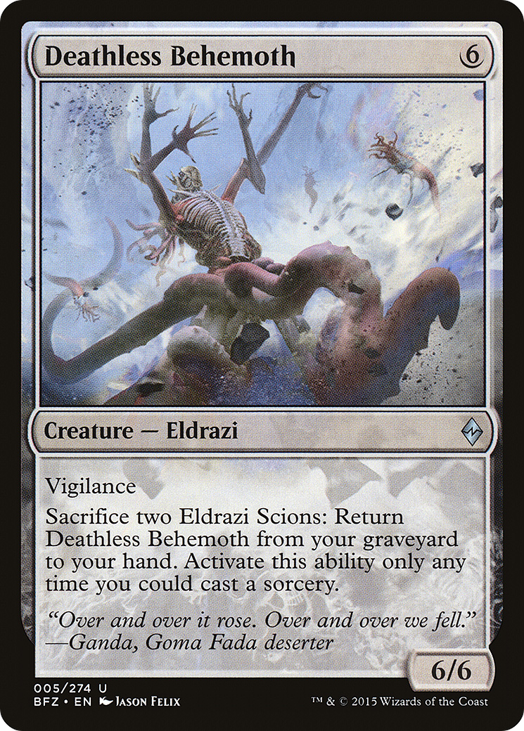 Deathless Behemoth (BFZ-005) - Battle for Zendikar Foil - Premium MTG Single from Wizards of the Coast - Just $0.37! Shop now at Game Crave Tournament Store