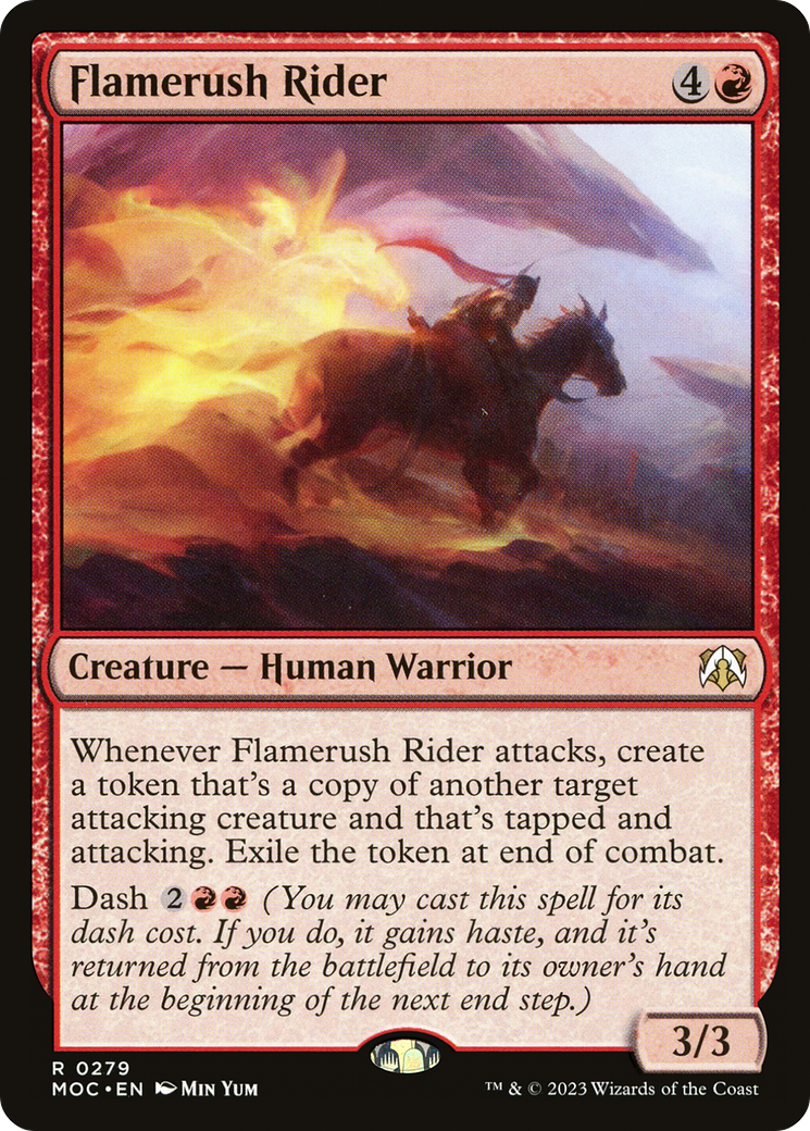 Flamerush Rider (MOC-279) - March of the Machine Commander - Premium MTG Single from Wizards of the Coast - Just $0.08! Shop now at Game Crave Tournament Store