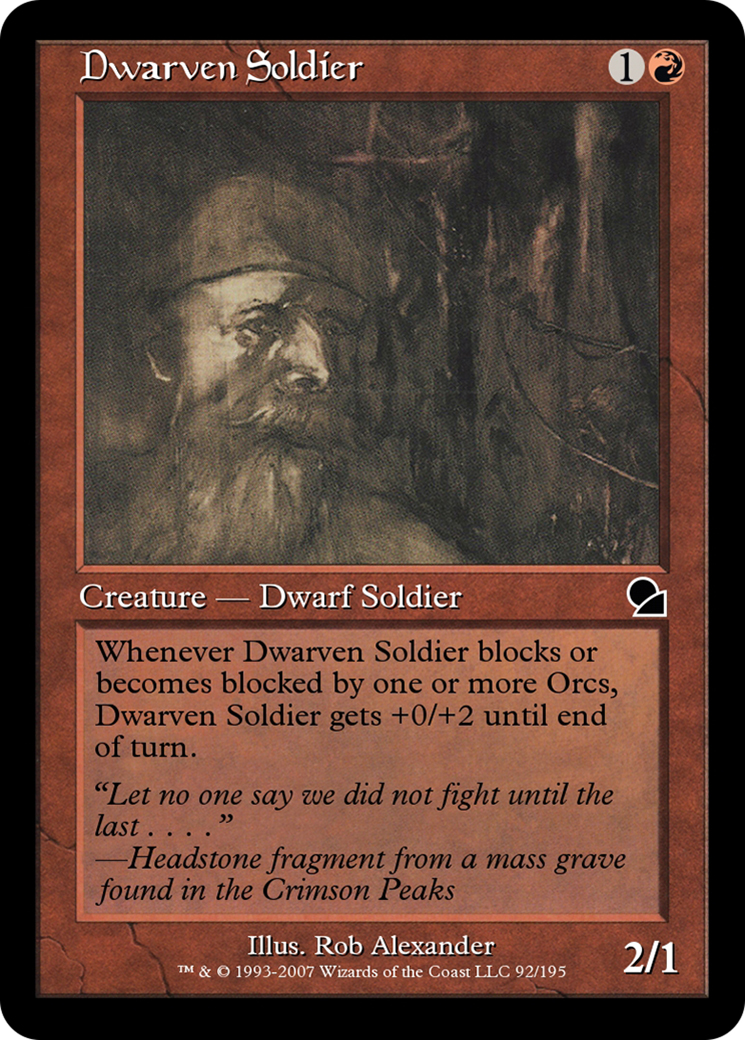 Dwarven Soldier (ME1-092) - Masters Edition Foil - Premium MTG Single from Wizards of the Coast - Just $0! Shop now at Game Crave Tournament Store