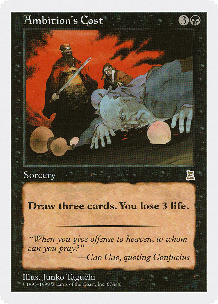 Ambition's Cost (PTK-067) - Portal Three Kingdoms - Premium MTG Single from Wizards of the Coast - Just $16.55! Shop now at Game Crave Tournament Store