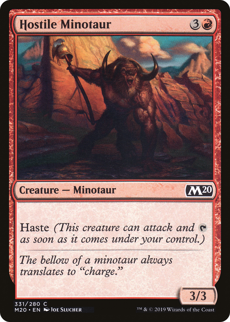 Hostile Minotaur (M20-331) - Core Set 2020 - Premium MTG Single from Wizards of the Coast - Just $0.25! Shop now at Game Crave Tournament Store