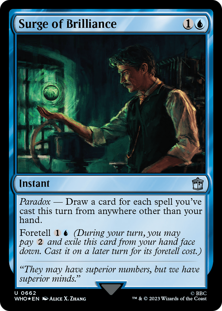 Surge of Brilliance (WHO-662) - Doctor Who Foil - Premium MTG Single from Wizards of the Coast - Just $1.32! Shop now at Game Crave Tournament Store