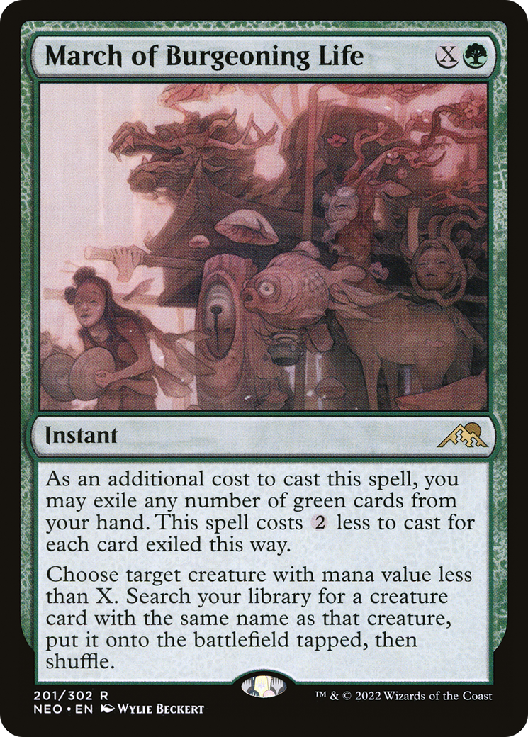 March of Burgeoning Life (NEO-201) - Kamigawa: Neon Dynasty Foil - Premium MTG Single from Wizards of the Coast - Just $0.08! Shop now at Game Crave Tournament Store