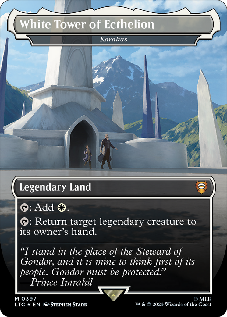 Karakas (LTC-397) - Tales of Middle-earth Commander / White Tower of Ecthelion (Borderless) Foil - Premium MTG Single from Wizards of the Coast - Just $17.67! Shop now at Game Crave Tournament Store