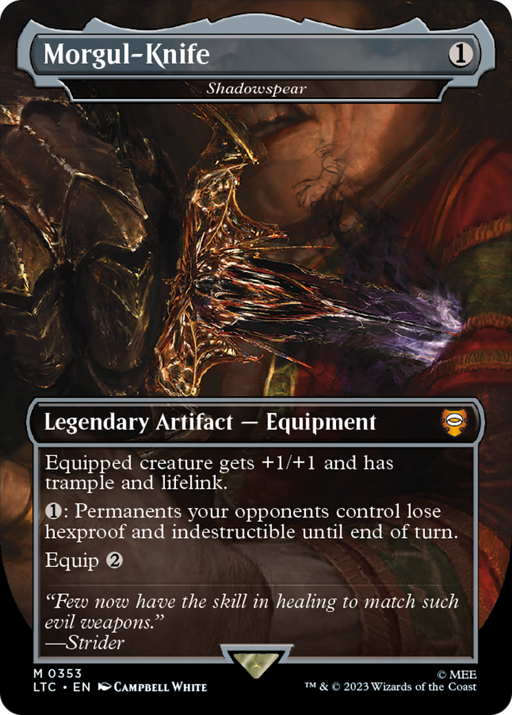 Shadowspear (LTC-353) - Tales of Middle-earth Commander / Morgul-Knife (Borderless) Foil - Premium MTG Single from Wizards of the Coast - Just $13.45! Shop now at Game Crave Tournament Store